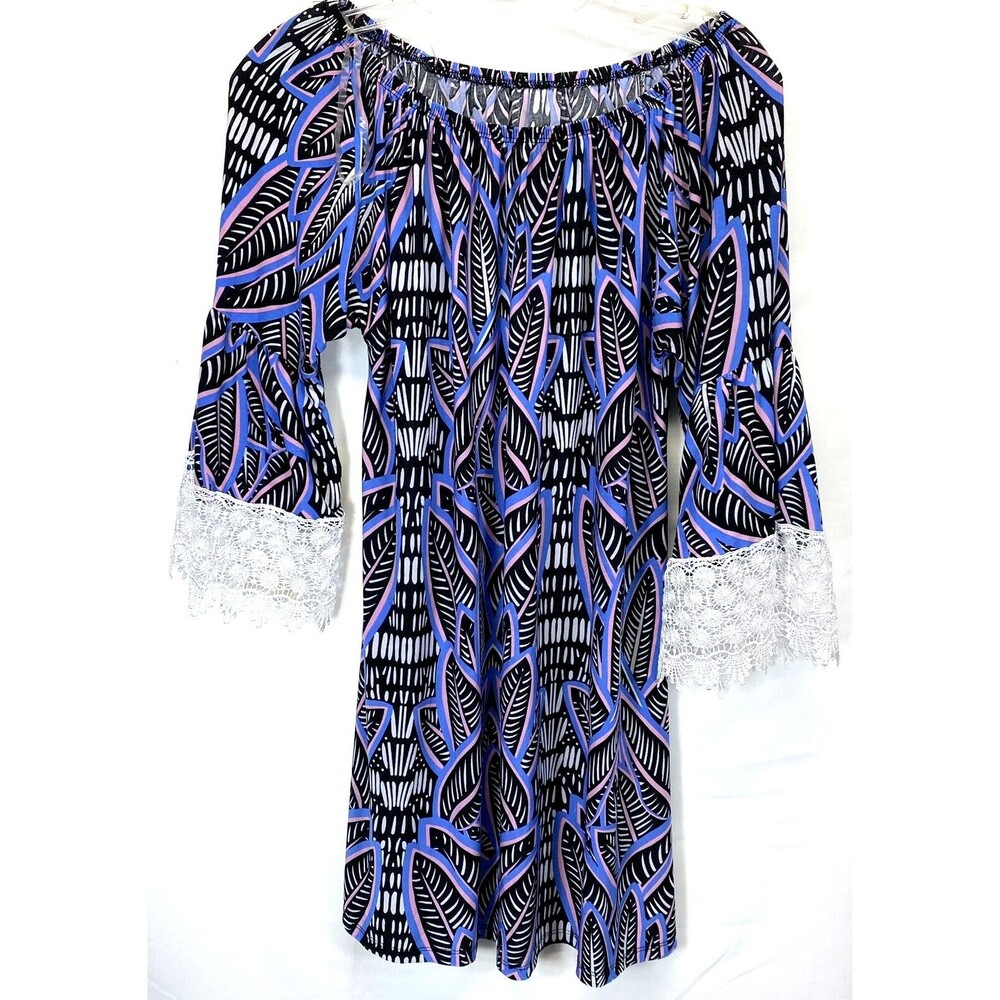 West Loop Women's Tunic Size Extra Large Stretch Boat Neck 3/4 Lace Sleeves**